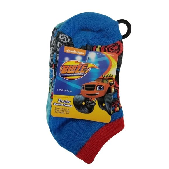 Blaze And The Monster Machines Kids Ankle Socks Size 2-4 Nickelodeon 3 Pack Boys - Picture 1 of 12